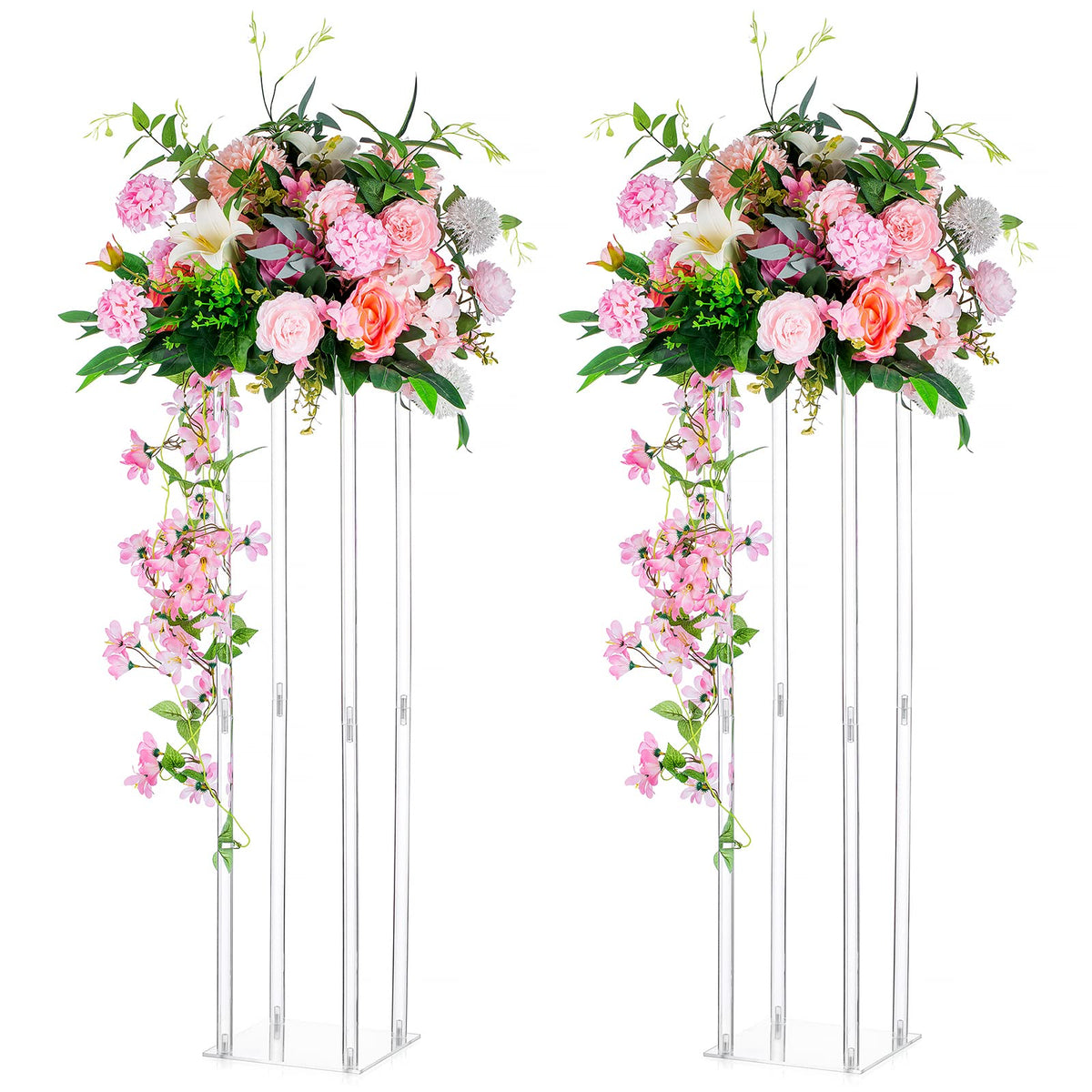Tall Geometric Acrylic Flower Vase Centerpiece