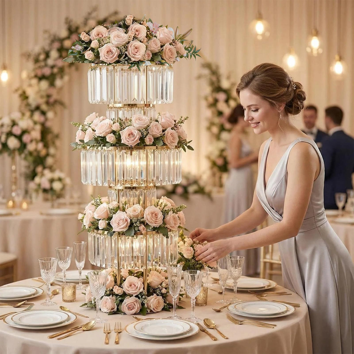 Crystal Wedding Flower Stands – 2 Pieces