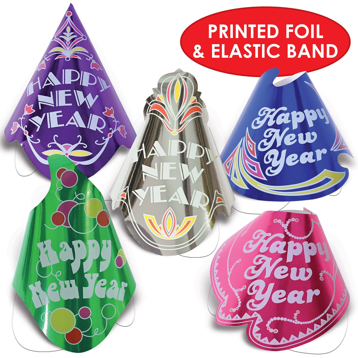 Beistle Champagne Hats Metallic New Years Eve Party Hats 25 Pack