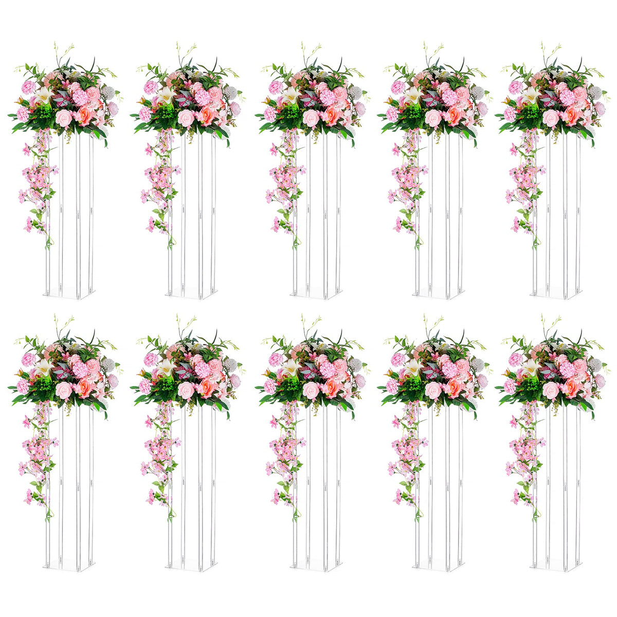 Tall Geometric Acrylic Flower Vase Centerpiece