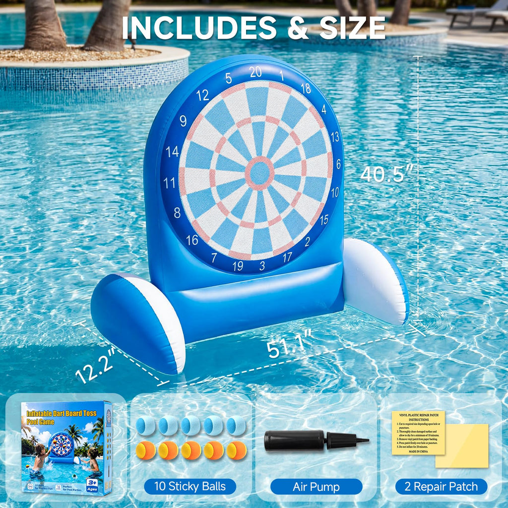 Inflatable Dart Board Water Game with Sticky Balls