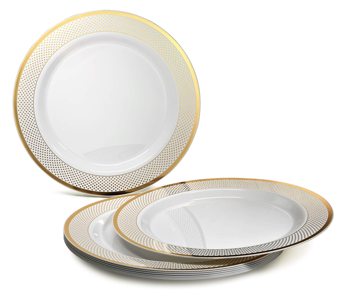White & Gold Disposable Dinnerware Set – 640 Pieces