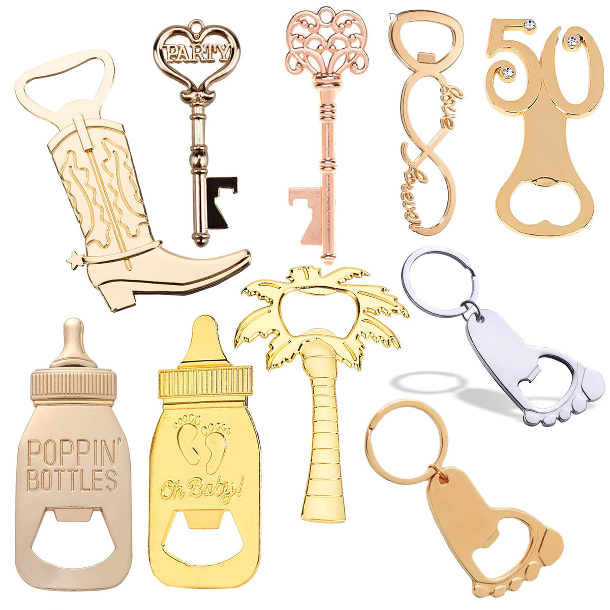 Bottle Opener Keychain Party Favors – 60 Pieces