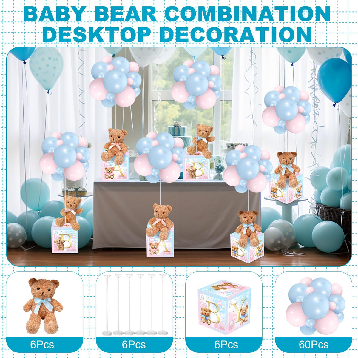Bear Baby Shower Letter Boxes – 6 Sets