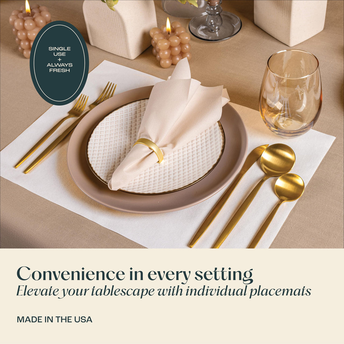 Green Disposable Paper Placemats – 100 Pack