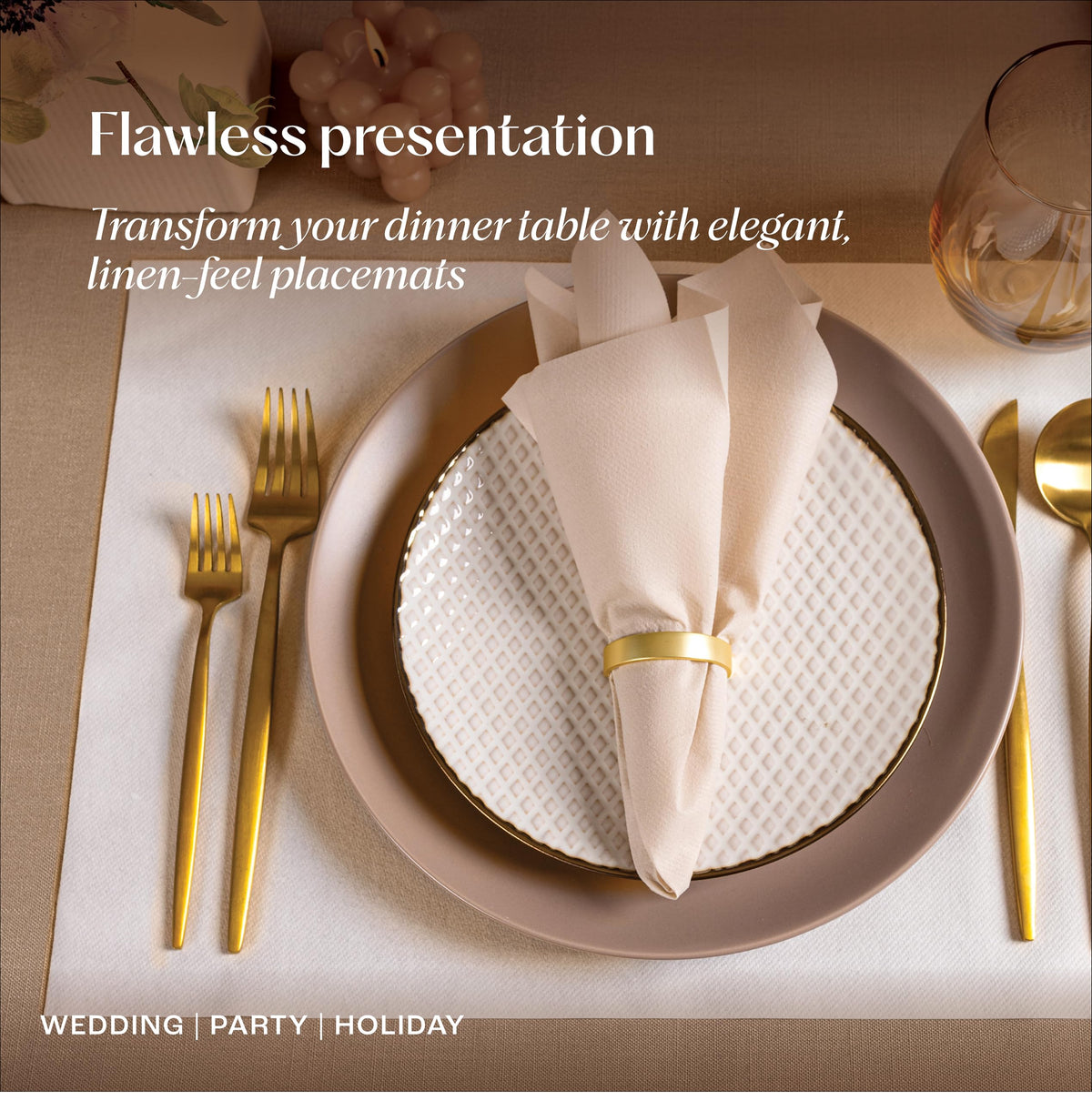 Green Disposable Paper Placemats – 100 Pack