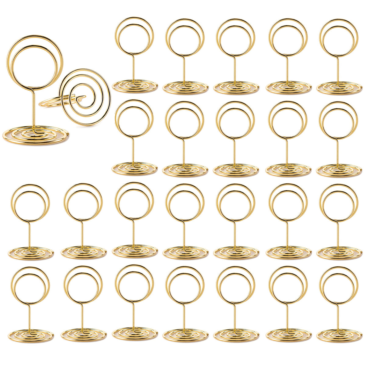 Gold Table Number & Place Card Holders – 26 Pieces
