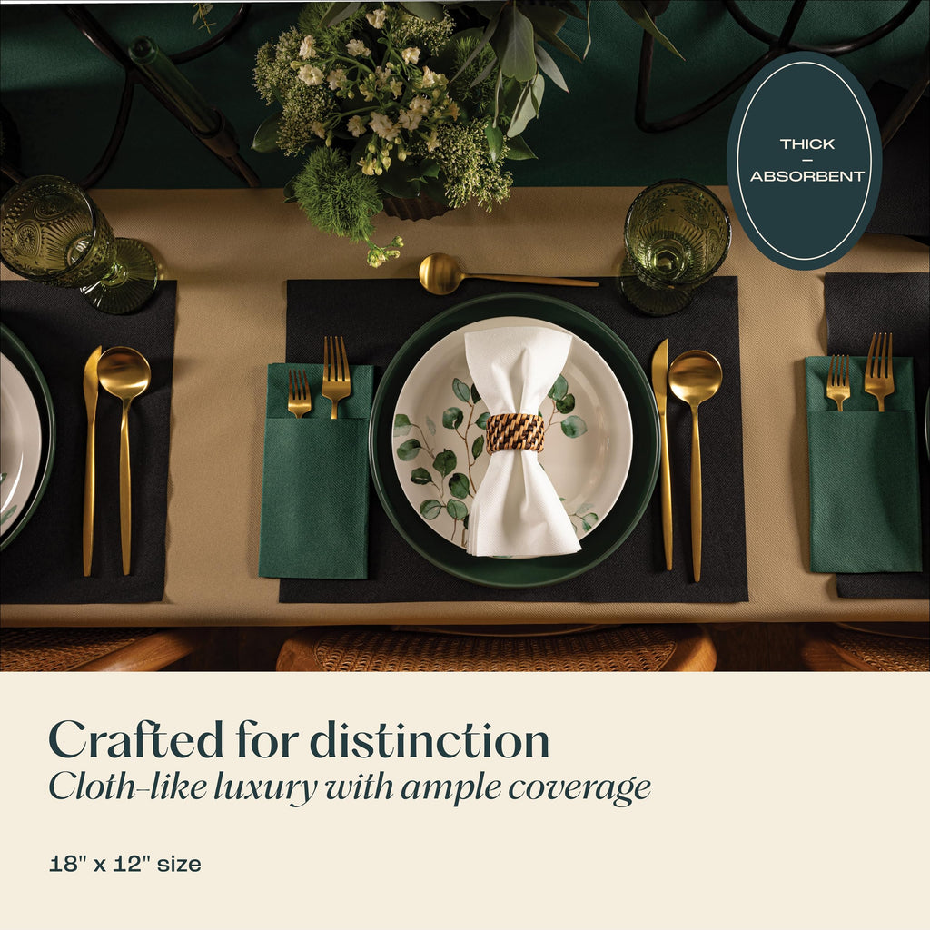 Green Disposable Paper Placemats – 100 Pack