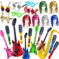 24PCS 6Sets Rock and Roll Funny 80s Photo Booth Props