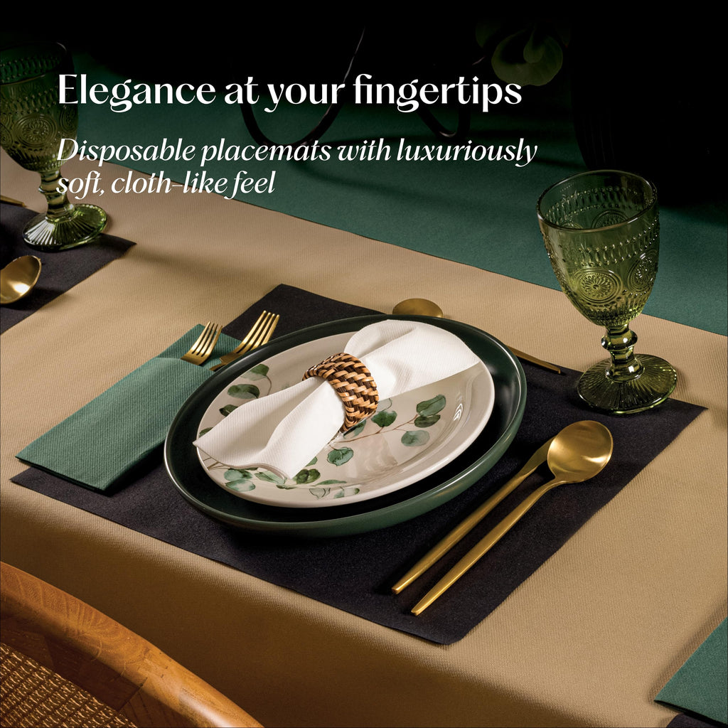 Green Disposable Paper Placemats – 100 Pack